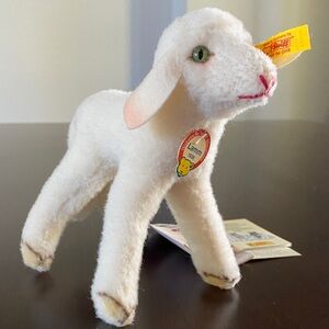 Steiff White Lamb Plush Figurine